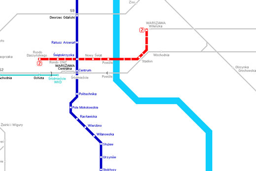 Mapa do Metro de Varsóvia