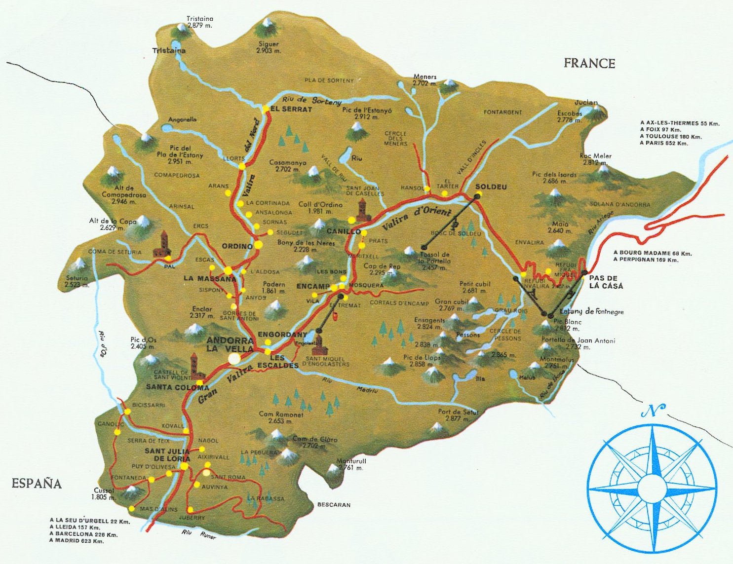 Mapa Geografico de Andorra