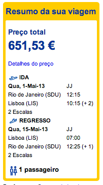 Bilhete aviao Rio de Janeiro Lisboa em Portugal