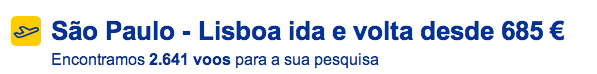 Bilhete aviao Sao Paulo Lisboa em Portugal
