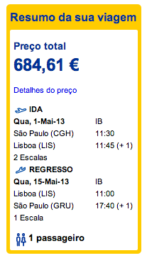 Bilhete aviao Sao Paulo Lisboa em Portugal