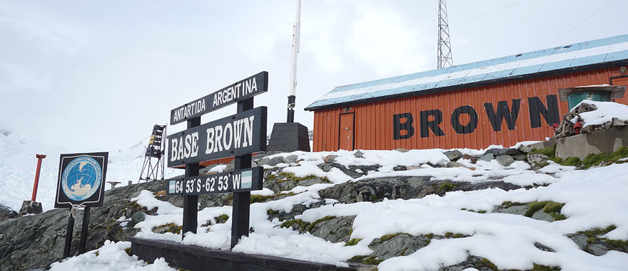 Estação cientifica de Almirante Brown em Graham Land, Península Antártida