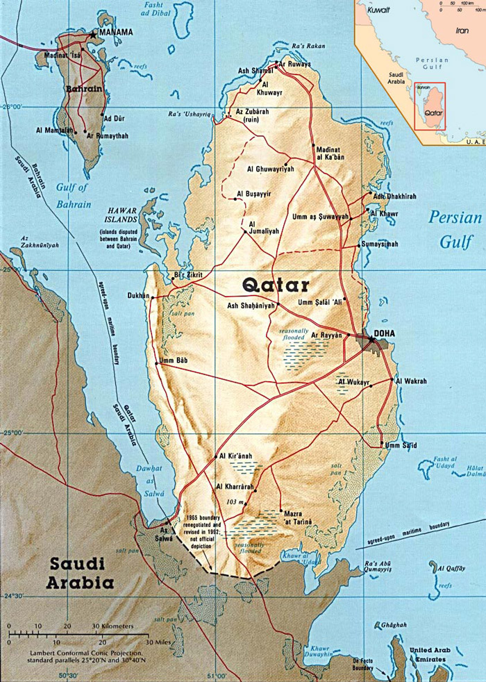 Map of Qatar