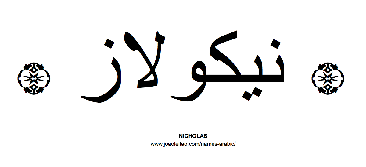 Your Name in Arabic: Nicholas name in Arabic