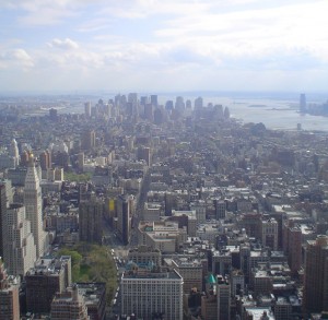 downtown manhattan from the top of empire state building