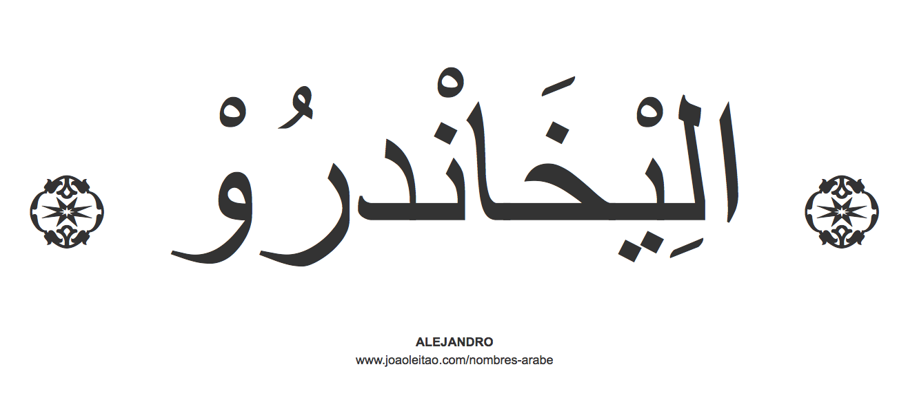 Alejandro en árabe, nombre Alejandro en escritura árabe, Cómo escribir Alejandro en árabe