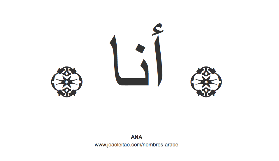 Ana en árabe, nombre Ana en escritura árabe, Cómo escribir Ana en árabe