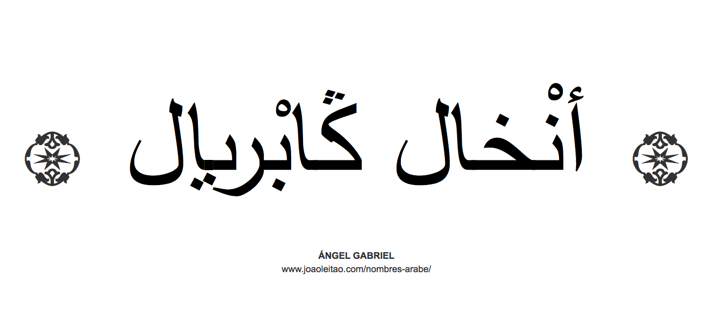 Ángel Gabriel en árabe, nombre Ángel Gabriel en escritura árabe, Cómo escribir Ángel Gabriel en árabe