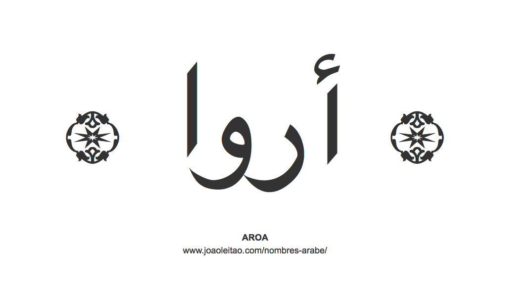 Aroa en árabe, nombre Aroa en escritura árabe, Cómo escribir Aroa en árabe