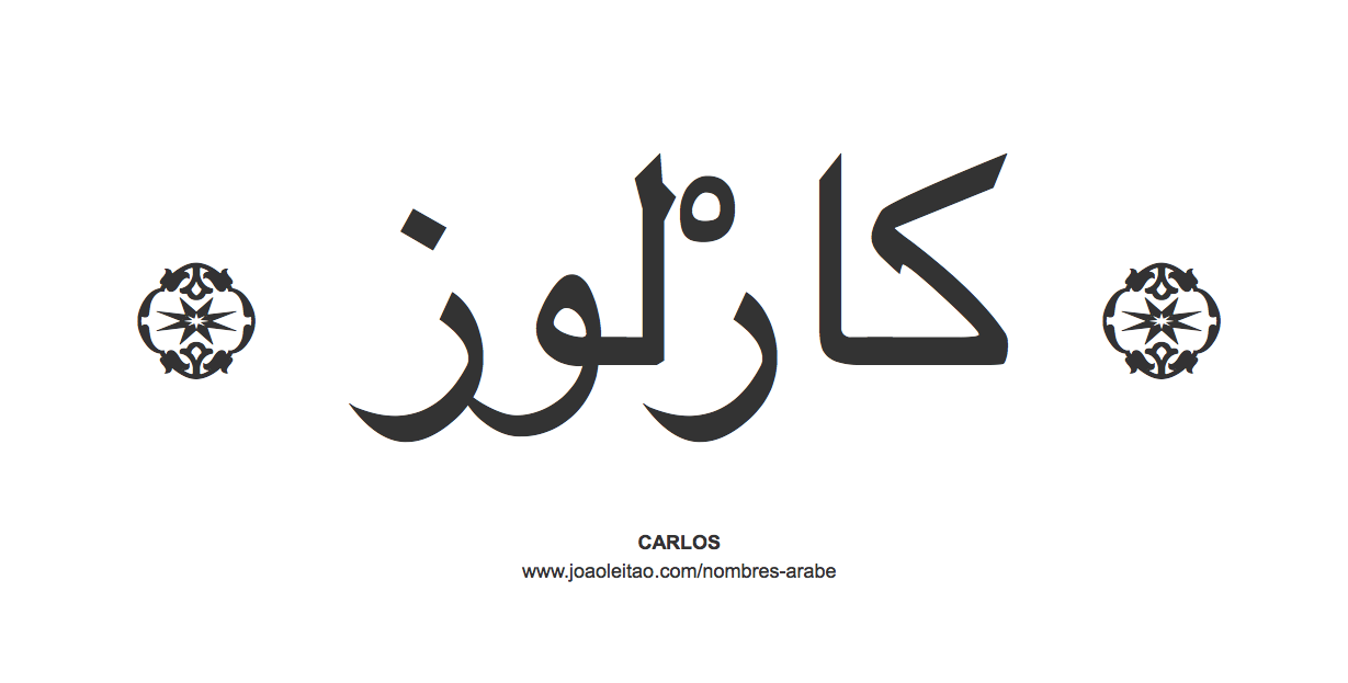 Carlos en árabe, nombre Carlos en escritura árabe, Cómo escribir Carlos en árabe