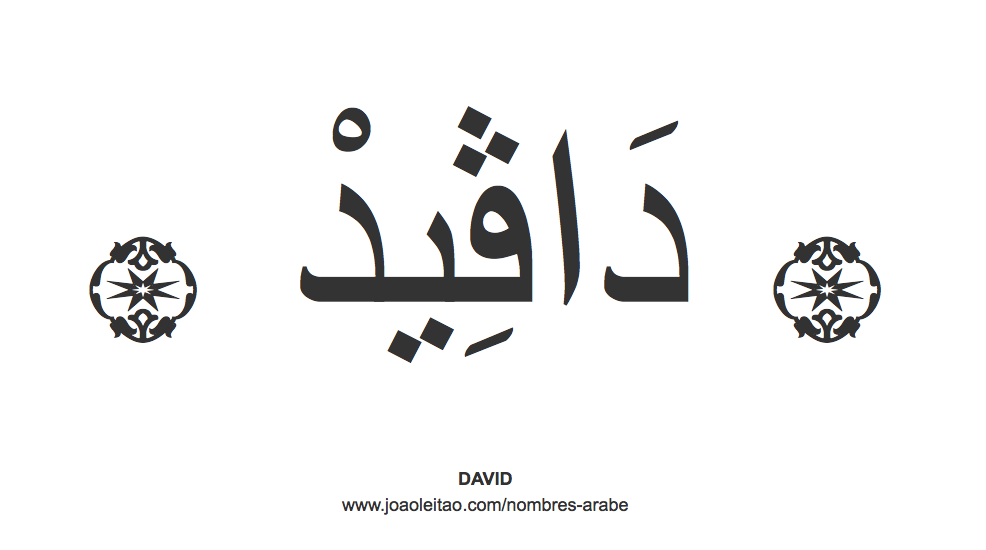 David en árabe, nombre David en escritura árabe, Cómo escribir David en árabe