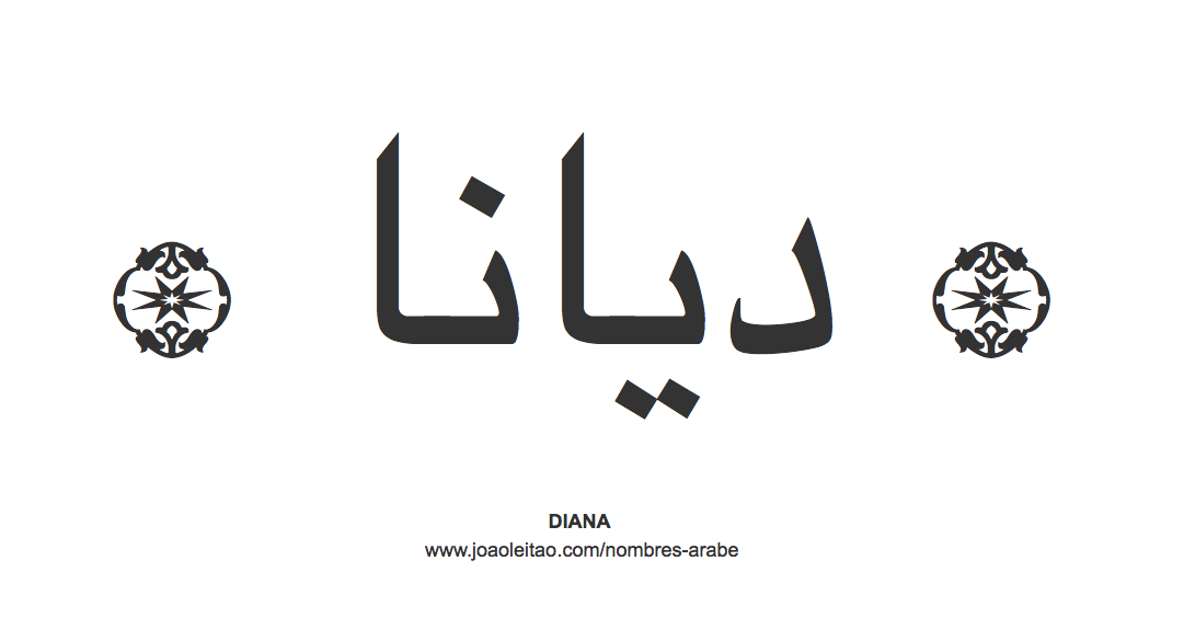 Diana en árabe, nombre Diana en escritura árabe, Cómo escribir Diana en árabe