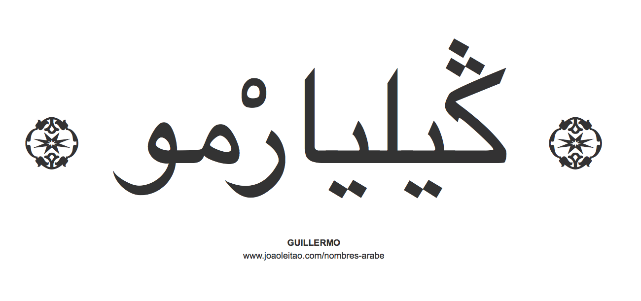 Guillermo en árabe, nombre Guillermo en escritura árabe, Cómo escribir Guillermo en árabe
