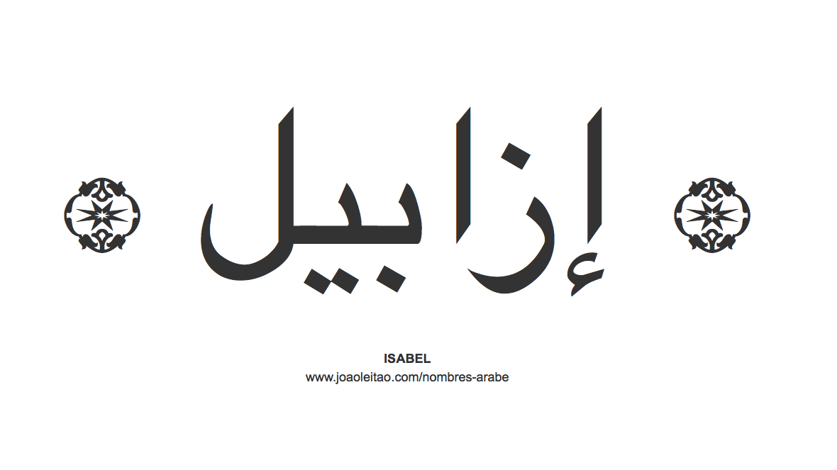 Isabel en árabe, nombre Isabel en escritura árabe, Cómo escribir Isabel en árabe