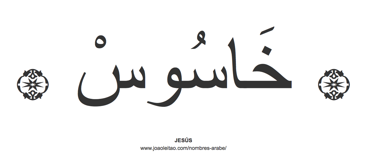 Jesús en árabe, nombre Jesús en escritura árabe, Cómo escribir Jesús en árabe