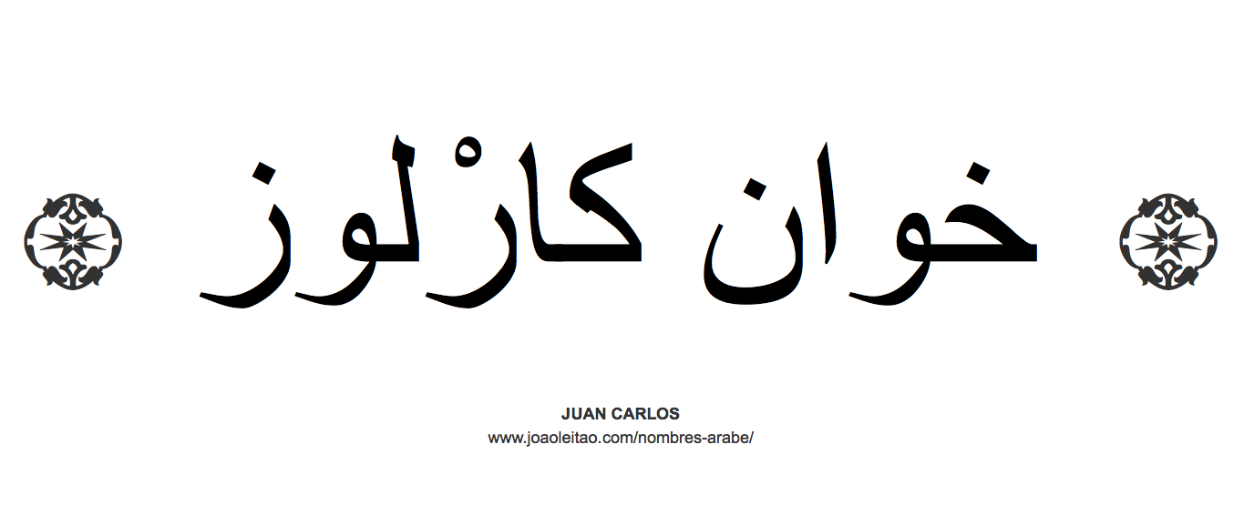 Juan Carlos en árabe, nombre Juan Carlos en escritura árabe, Cómo escribir Juan Carlos en árabe