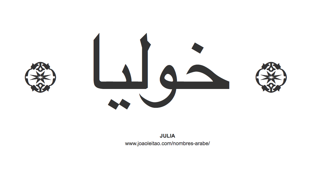 Julia en árabe, nombre Julia en escritura árabe, Cómo escribir Julia en árabe