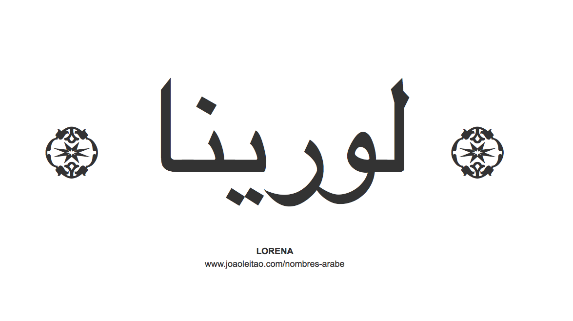 Lorena en árabe, nombre Lorena en escritura árabe, Cómo escribir Lorena en árabe