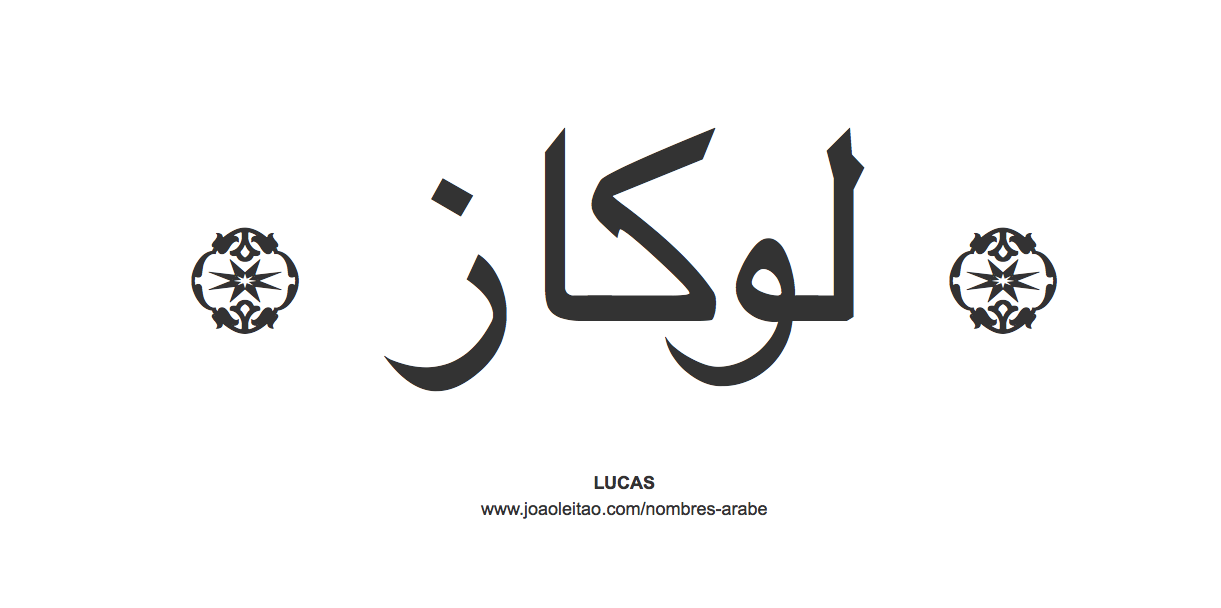 Lucas en árabe, nombre Lucas en escritura árabe, Cómo escribir Lucas en árabe