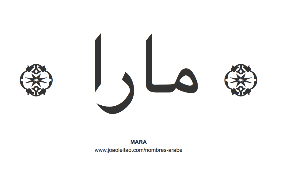 Mara en árabe, nombre Mara en escritura árabe, Cómo escribir Mara en árabe