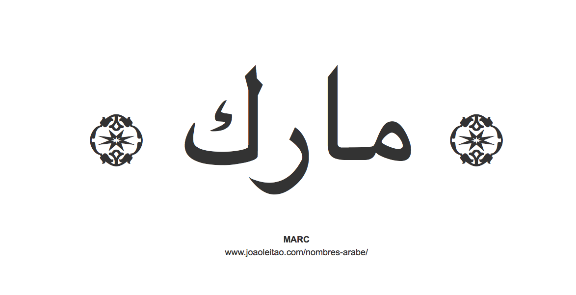Marc en árabe, nombre Marc en escritura árabe, Cómo escribir Marc en árabe