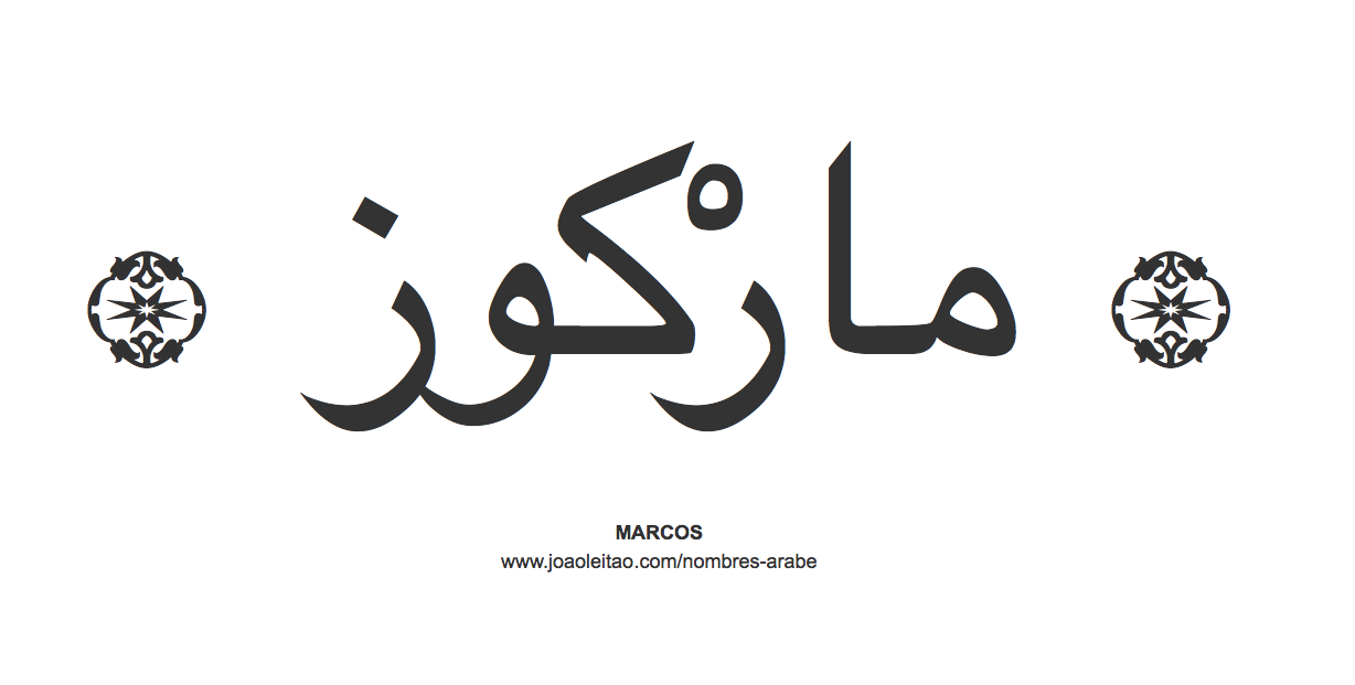 Marcos en árabe, nombre Marcos en escritura árabe, Cómo escribir Marcos en árabe