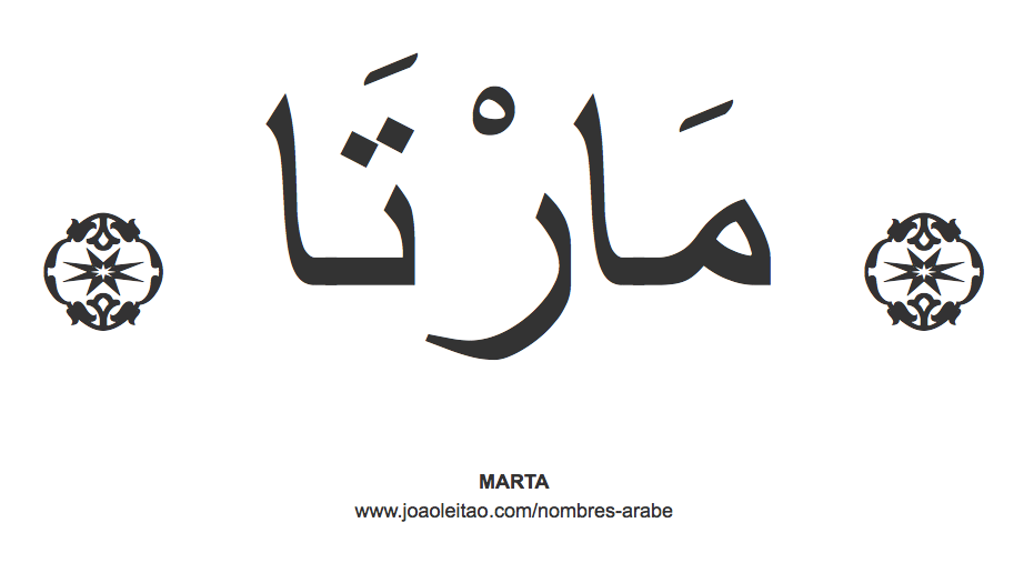 Marta en árabe, nombre Marta en escritura árabe, Cómo escribir Marta en árabe