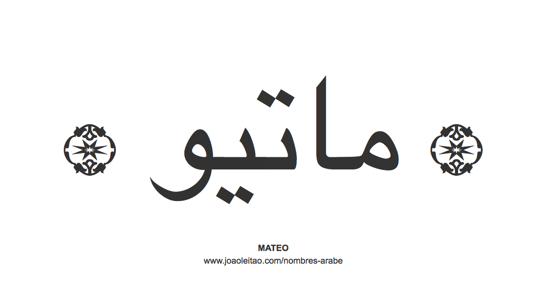 Mateo en árabe, nombre Mateo en escritura árabe, Cómo escribir Mateo en árabe