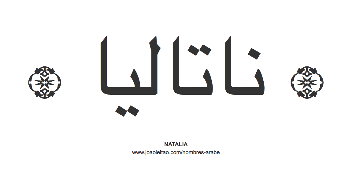 Natalia en árabe, nombre Natalia en escritura árabe, Cómo escribir Natalia en árabe