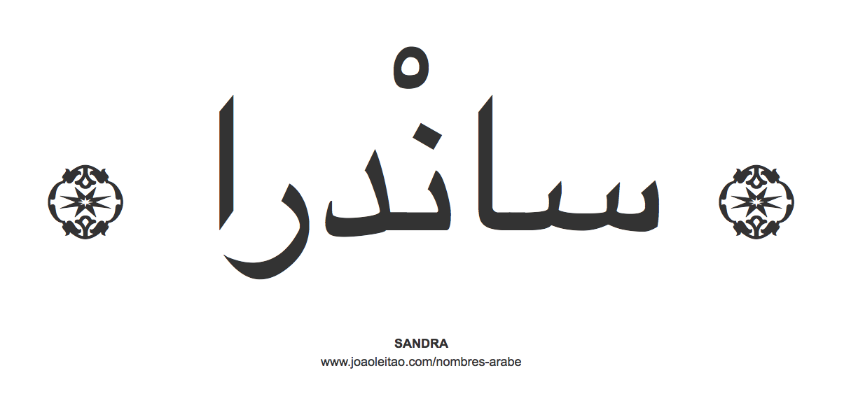 Sandra en árabe, nombre Sandra en escritura árabe, Cómo escribir Sandra en árabe