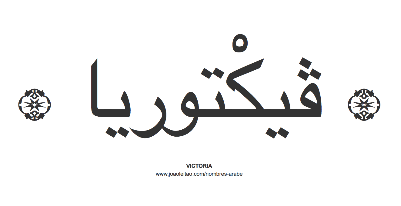 Victoria en árabe, nombre Victoria en escritura árabe, Cómo escribir Victoria en árabe