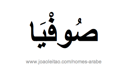 Sofia em Árabe, Nome Sofia Escrita Árabe, Como Escrever Sofia em Árabe