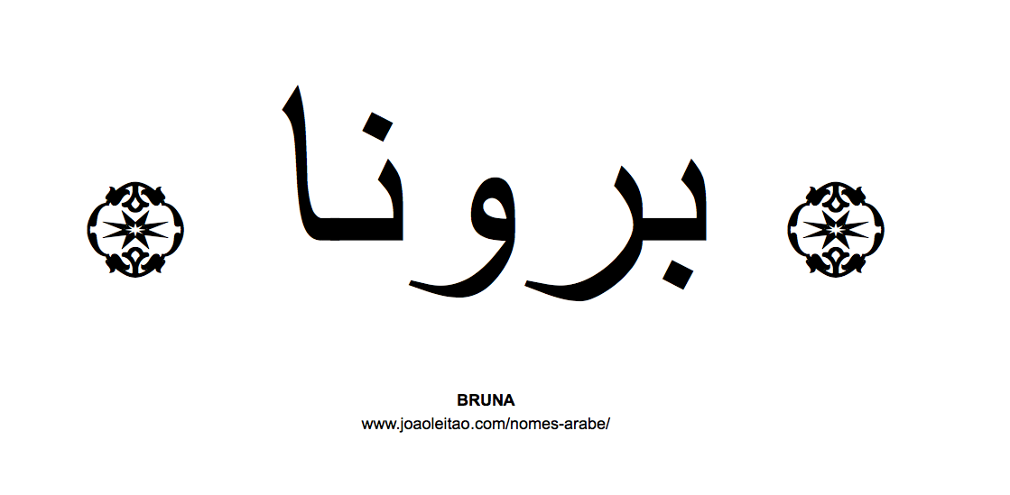 Bruna em Árabe, Nome Bruna Escrita Árabe, Como Escrever Bruna em Árabe