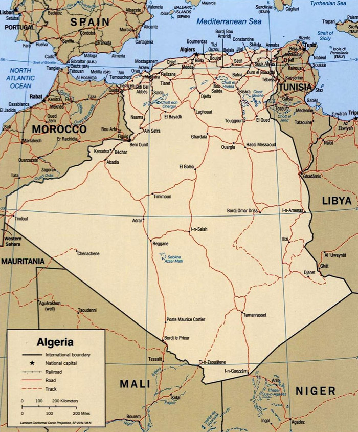 Mapa da Argelia