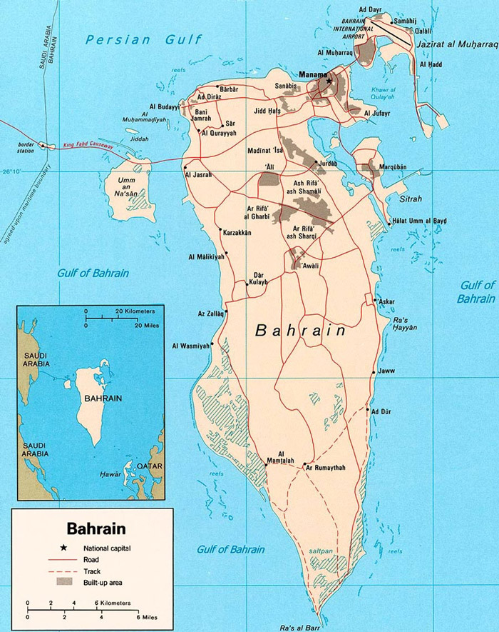 Mapa do Bahrein Mapa do Bahrein
