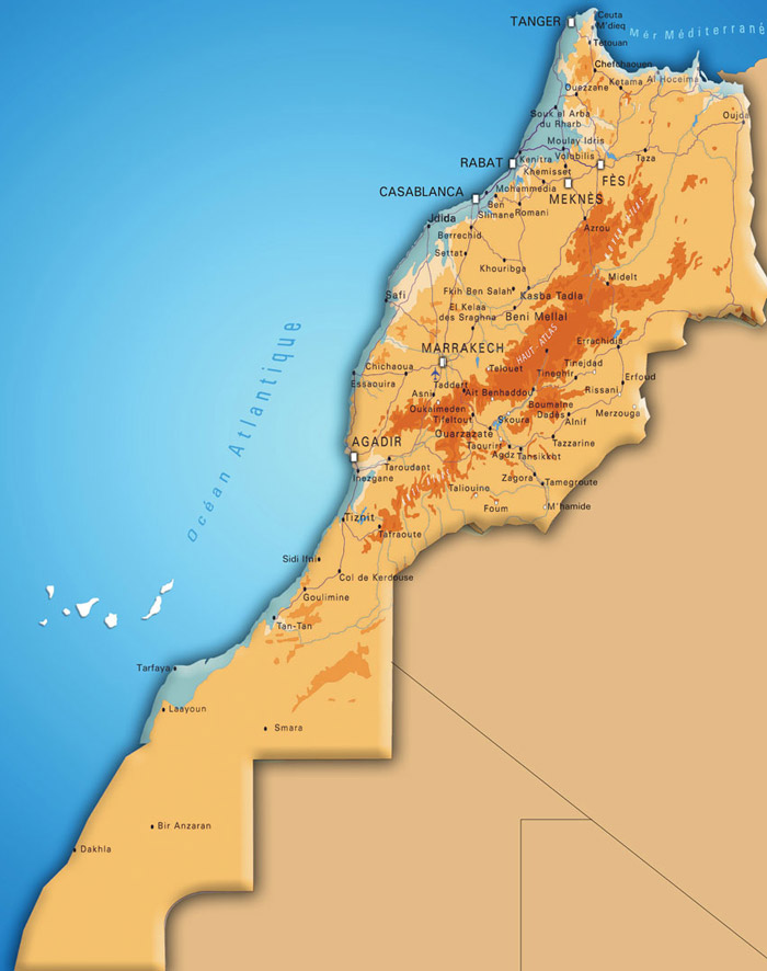 Mapa de Marrocos