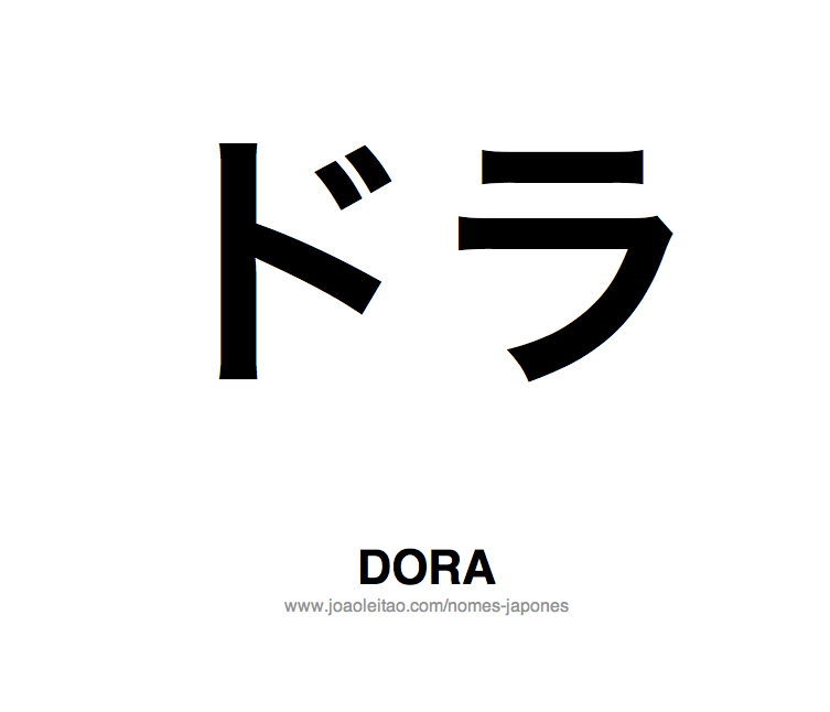 Nome DORA Escrito em Japones