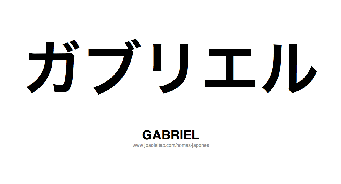 Nome GABRIEL Escrita em Japones