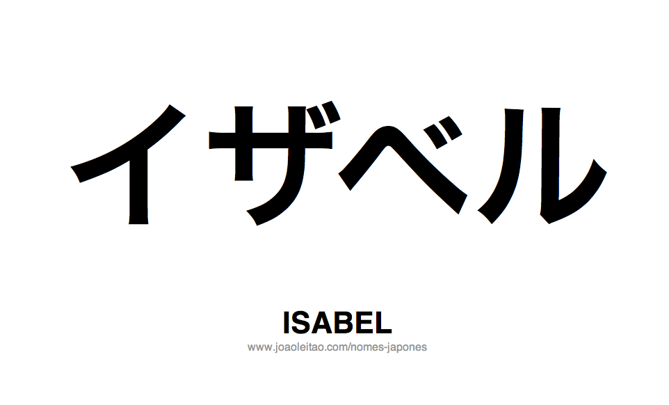 Nome ISABEL Escrito em Japones