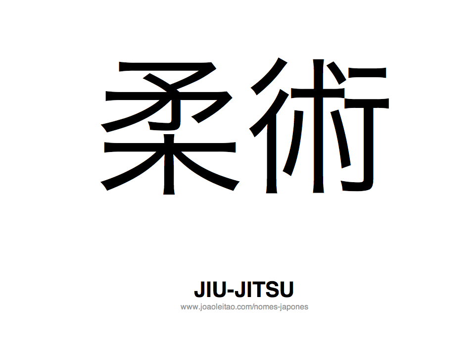 Palavra Jiu-jitsu Escrita em Japones