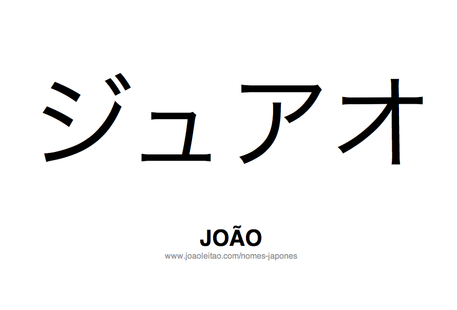 Nome JOAO Escrito em Japones