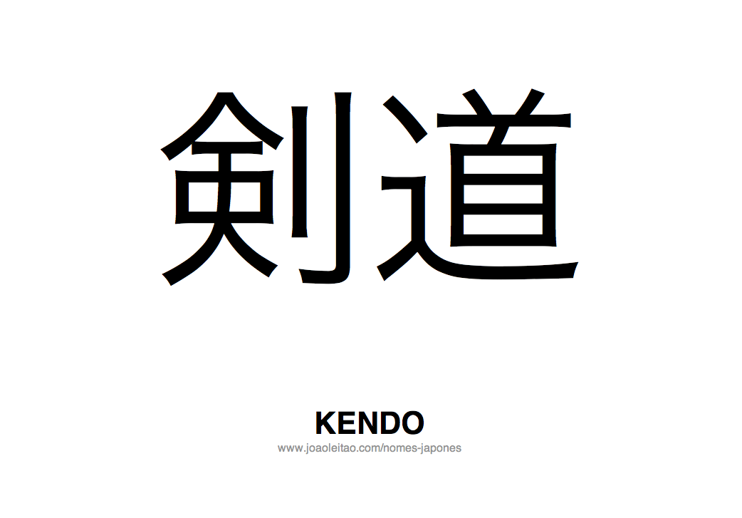 Palavra Kendo Escrita em Japones