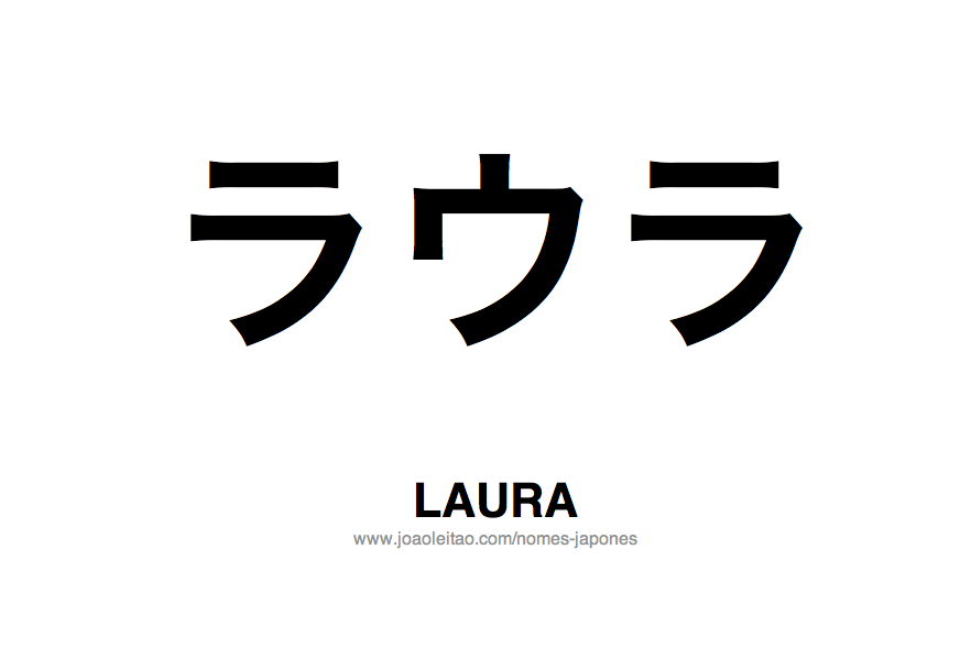 Nome LAURA Escrito em Japones