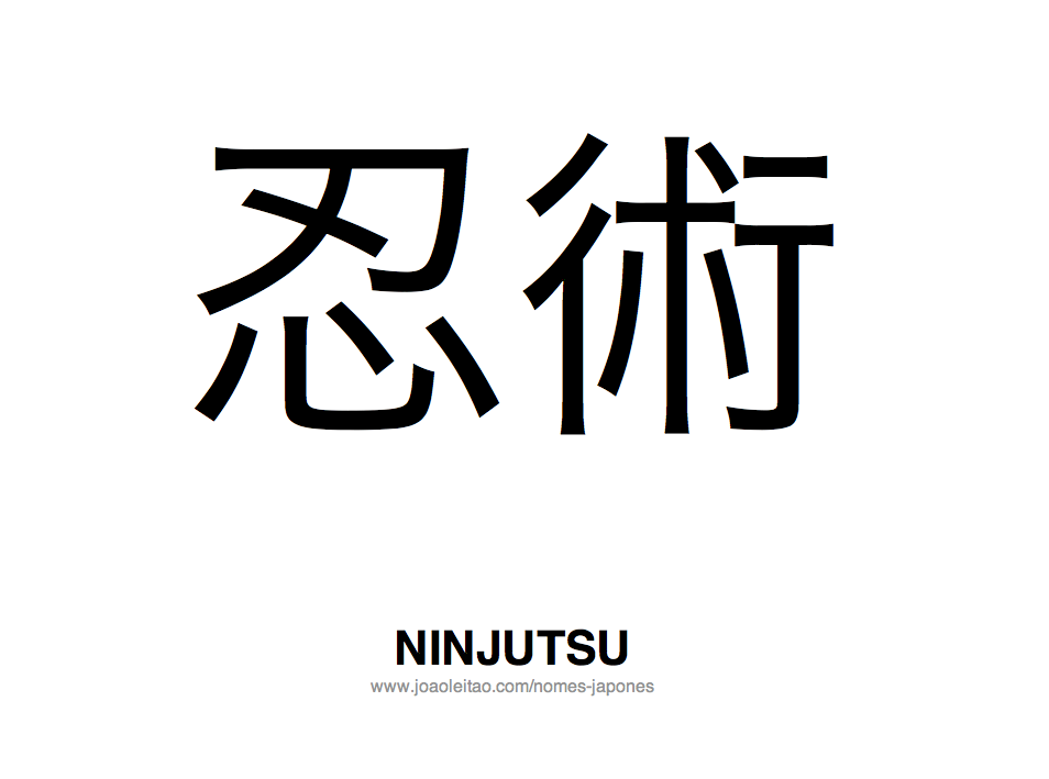 Palavra Ninjutsu Escrita em Japones