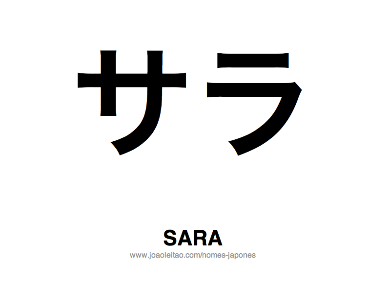 Nome SARA Escrita em Japones