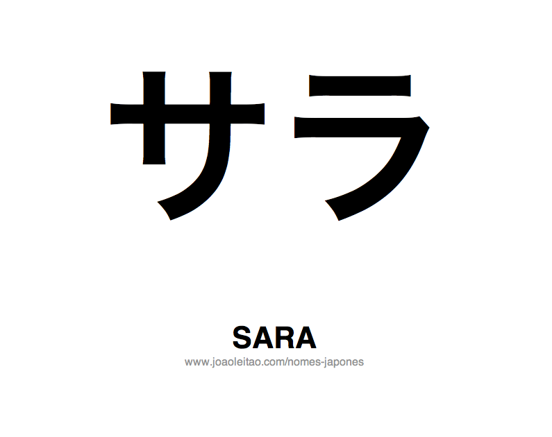 Nome SARA Escrito em Japones