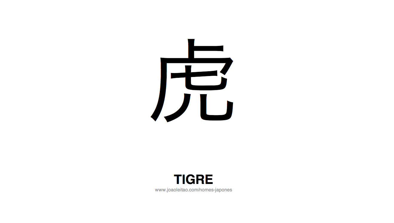 Palavra Tigre Escrita em Japones