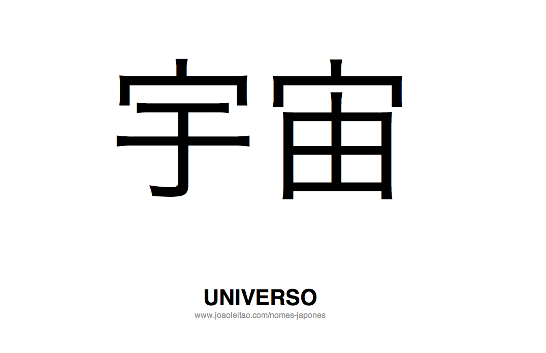 Palavra Universo Escrita em Japones
