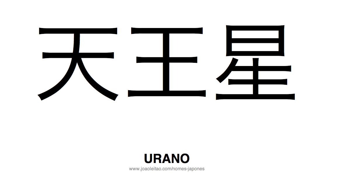 Palavra Urano Escrita em Japones