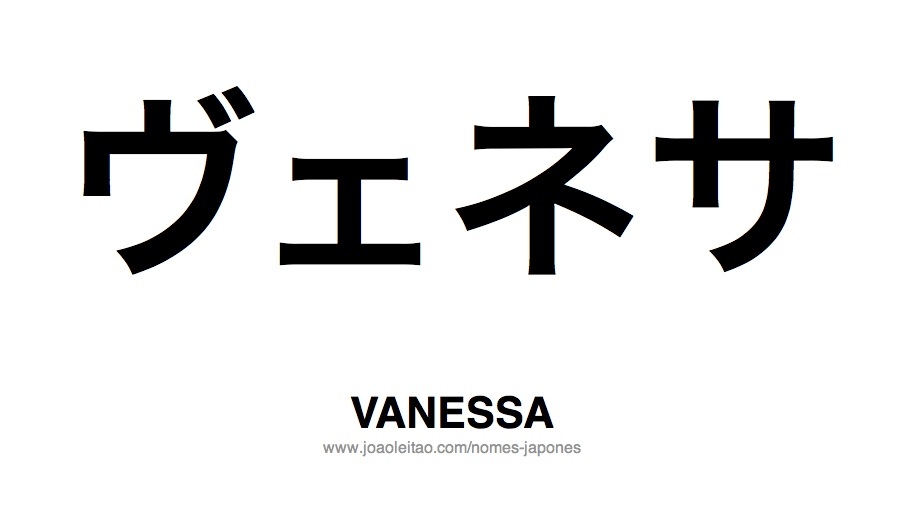 Nome VANESSA Escrito em Japones